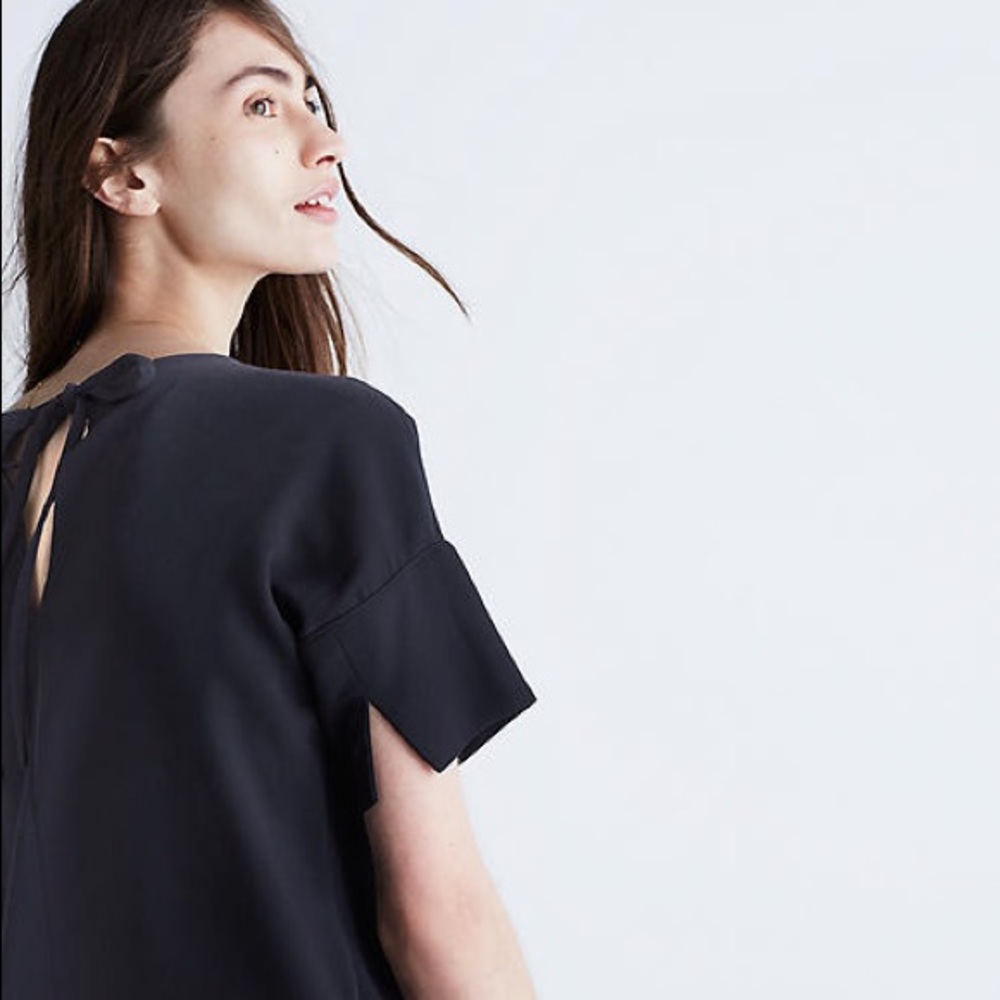 Madewell Crepe Premiere Bow-Back Tee